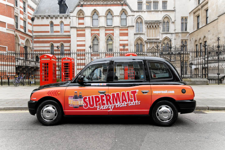 2012 Ubiquitous taxi advertising campaign for Supermalt - Energy that lasts