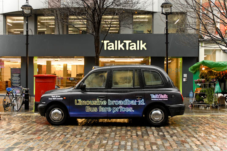 2011 Ubiquitous taxi advertising campaign for Talk Talk - Talk Talk