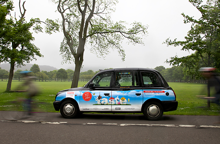 2012 Ubiquitous taxi advertising campaign for Taste Of Edinburgh - taste