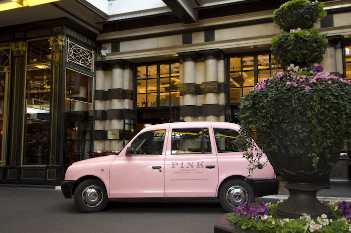 2006 Ubiquitous taxi advertising campaign for Thomas Pink - PINK