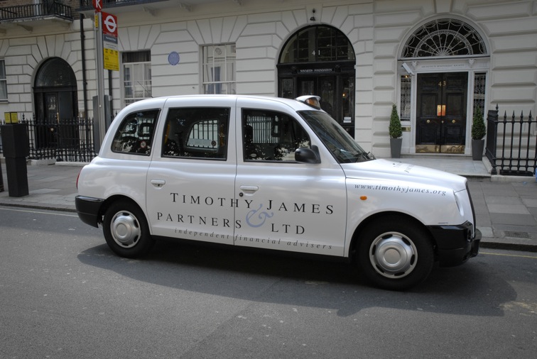 2008 Ubiquitous taxi advertising campaign for Timothy James & Partners - Independent Financial Advisors
