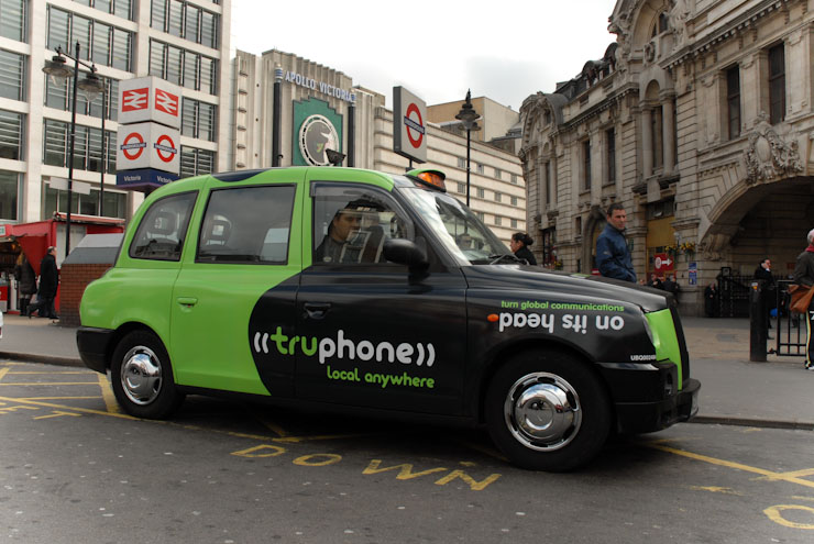 2010 Ubiquitous taxi advertising campaign for Truphone - Local Anywhere