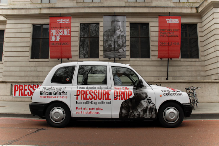 2010 Ubiquitous taxi advertising campaign for Wellcome Collection - Pressure Drop