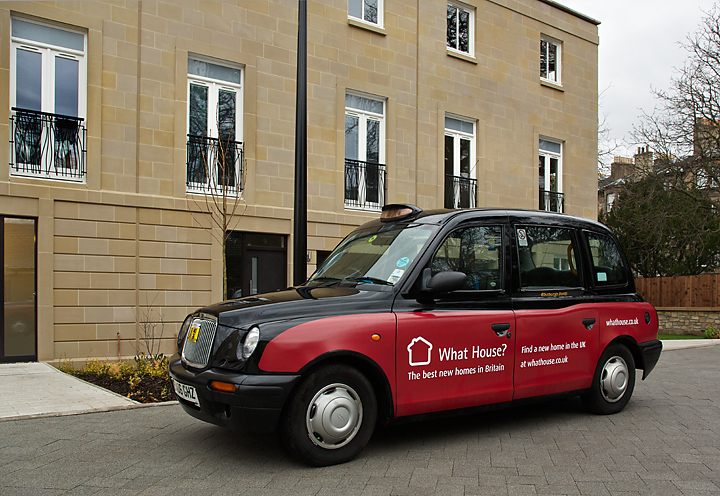 2012 Ubiquitous taxi advertising campaign for What House - The best new homes in Britain