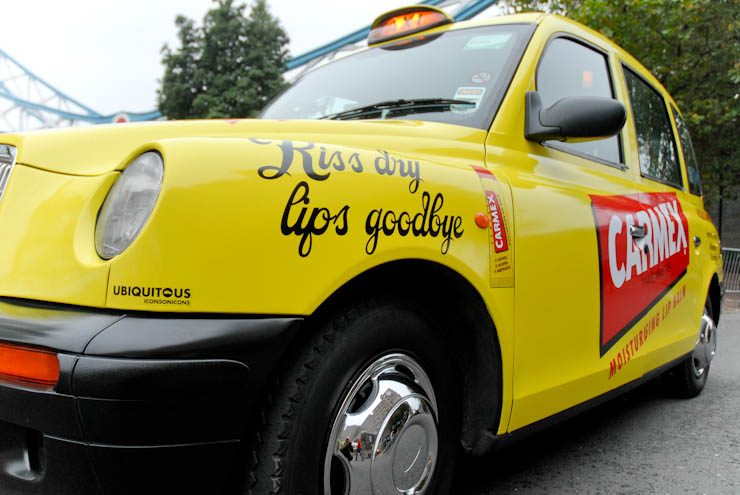 2012 Ubiquitous taxi advertising campaign for Carmex - Moisturising Lip Balm