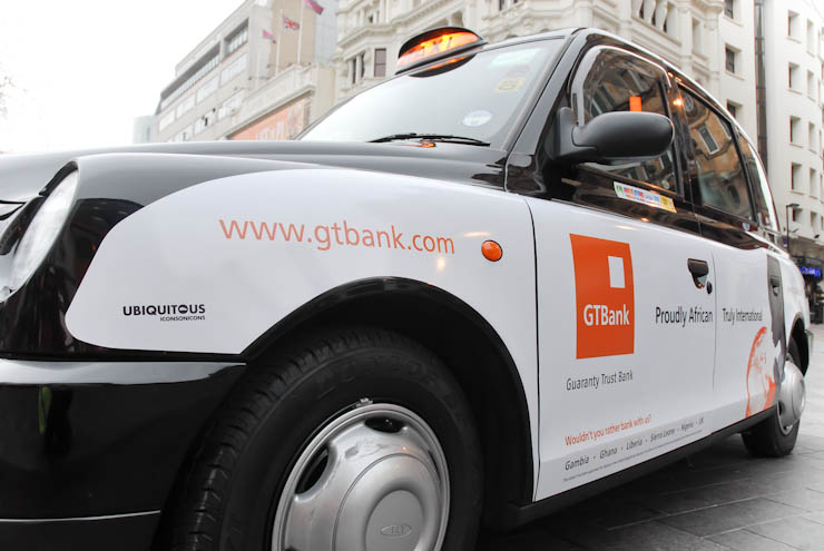 2012 Ubiquitous taxi advertising campaign for GT Bank - Proudly African; Truly International