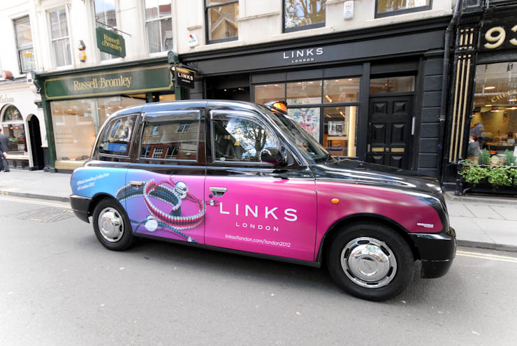 2012 Ubiquitous taxi advertising campaign for Links of London - Official Jewellery Provider of London 2012