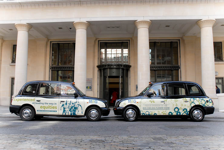 2012 Ubiquitous taxi advertising campaign for M&G - Experienced at Leading the way in Equities