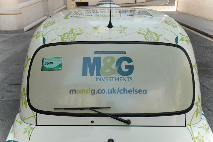 2012 Ubiquitous taxi advertising campaign for M&G - Experienced at Leading the way in Equities