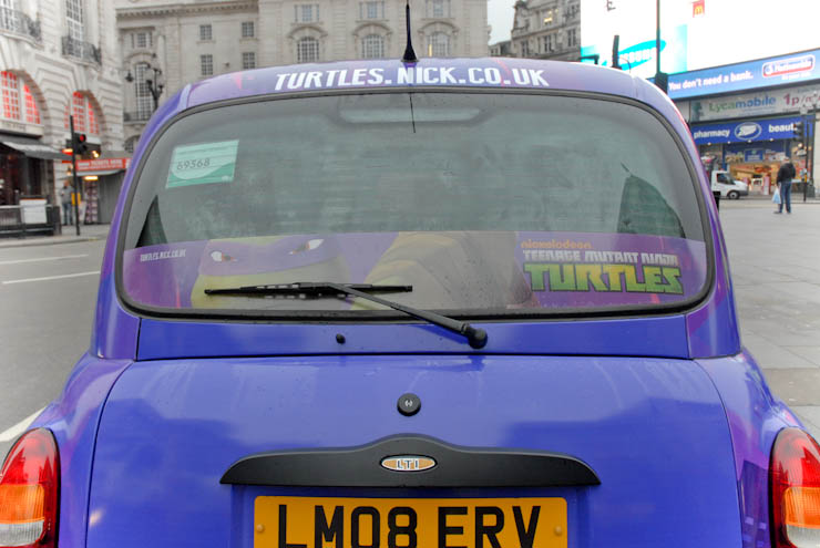 2012 Ubiquitous taxi advertising campaign for Nickelodeon - Teenage Mutant Ninja Turtles