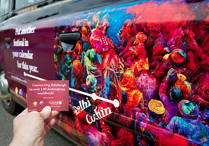 2014 Ubiquitous campaign for Qatar Airways  - Connecting Edinburgh to over 130 destinations Worldwide 