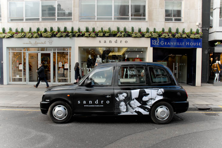 2012 Ubiquitous taxi advertising campaign for Sandro  - www.sandro-paris.com