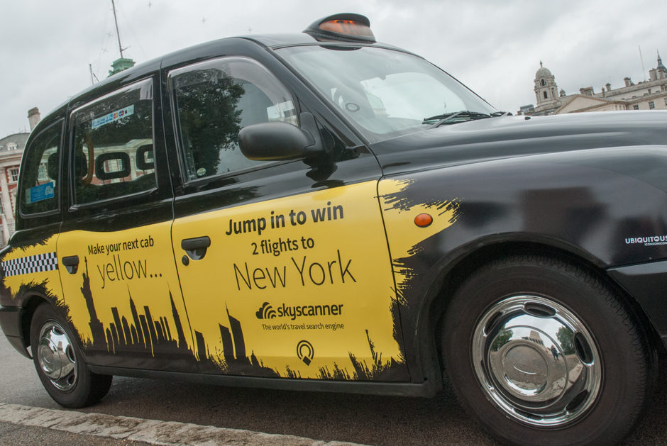 2016 Ubiquitous campaign for Skyscanner - make your next cab yellow...