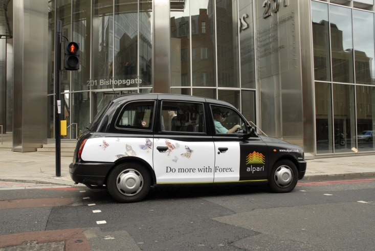 2009 Ubiquitous taxi advertising campaign for Alpari - Do more with Forex