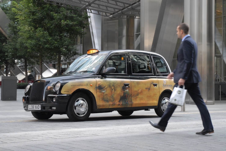 2011 Ubiquitous taxi advertising campaign for Artemis - artemisonline.co.uk