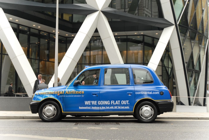 2010 Ubiquitous taxi advertising campaign for Continental Airlines - Various