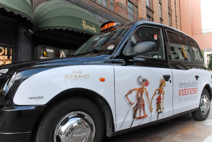 2011 Ubiquitous taxi advertising campaign for Harrods - Remarkable Indonesia at Harrods
