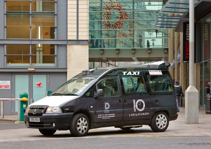 2013 Ubiquitous taxi advertising campaign for Land Securities  - Late by St. Davids
