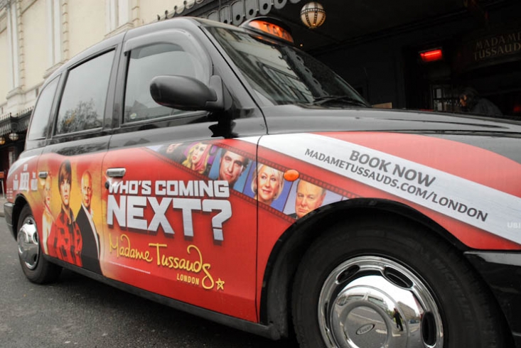 2011 Ubiquitous taxi advertising campaign for Madame Tussauds - Who&#039;s Coming Next?