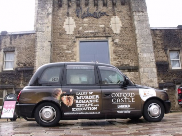 2007 Ubiquitous taxi advertising campaign for Oxford Castle - Oxford Castle Unlocked