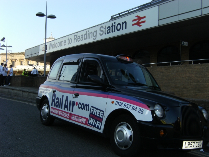 2010 Ubiquitous taxi advertising campaign for Rail Air - Rail Air.Com