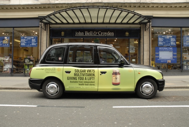 2009 Ubiquitous taxi advertising campaign for Solgar - The Experts&#039; Choice