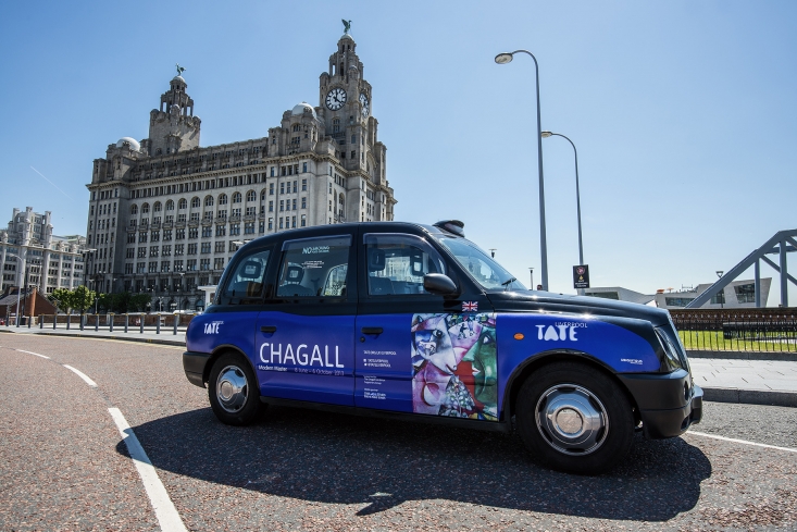 2013 Ubiquitous taxi advertising campaign for Tate Liverpool - Chagall - Modern Master