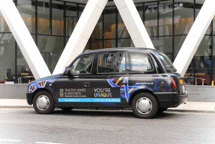 2012 Ubiquitous taxi advertising campaign for Timothy James &amp; Partners - You&#039;re Unique
