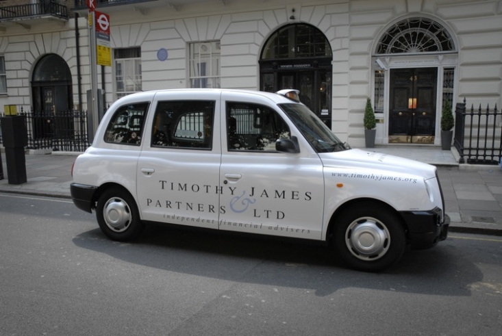 2008 Ubiquitous taxi advertising campaign for Timothy James &amp; Partners - Independent Financial Advisors