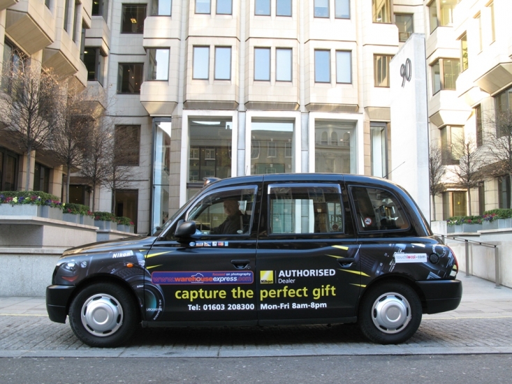 2007 Ubiquitous taxi advertising campaign for Warehouse Express - Capture the Perfect Gift