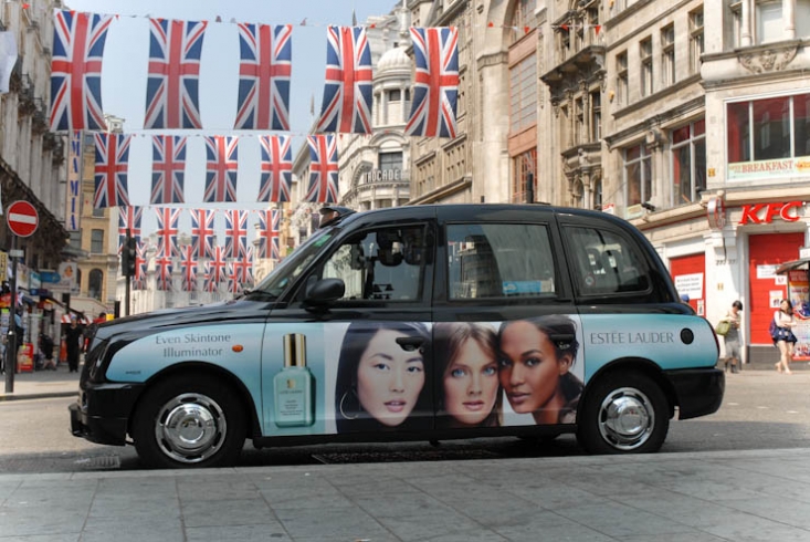 2012 Ubiquitous taxi advertising campaign for Estee Lauder - Even Skin Illuminator
