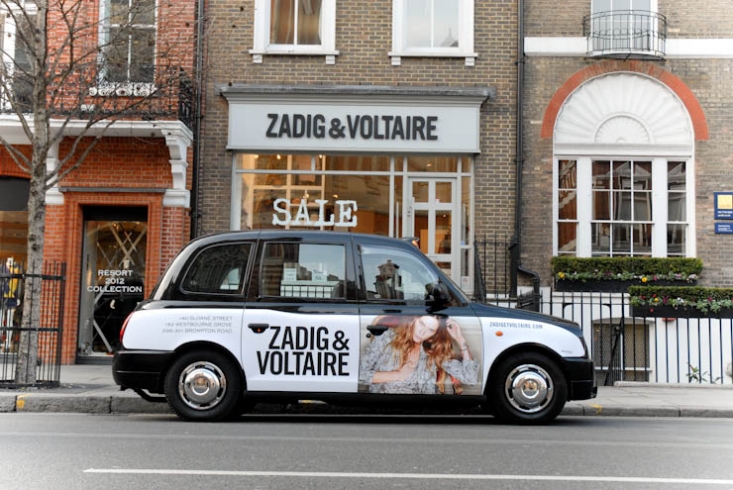 2012 Ubiquitous taxi advertising campaign for Zadig &amp; Voltaire - zadigetvoltaire.com