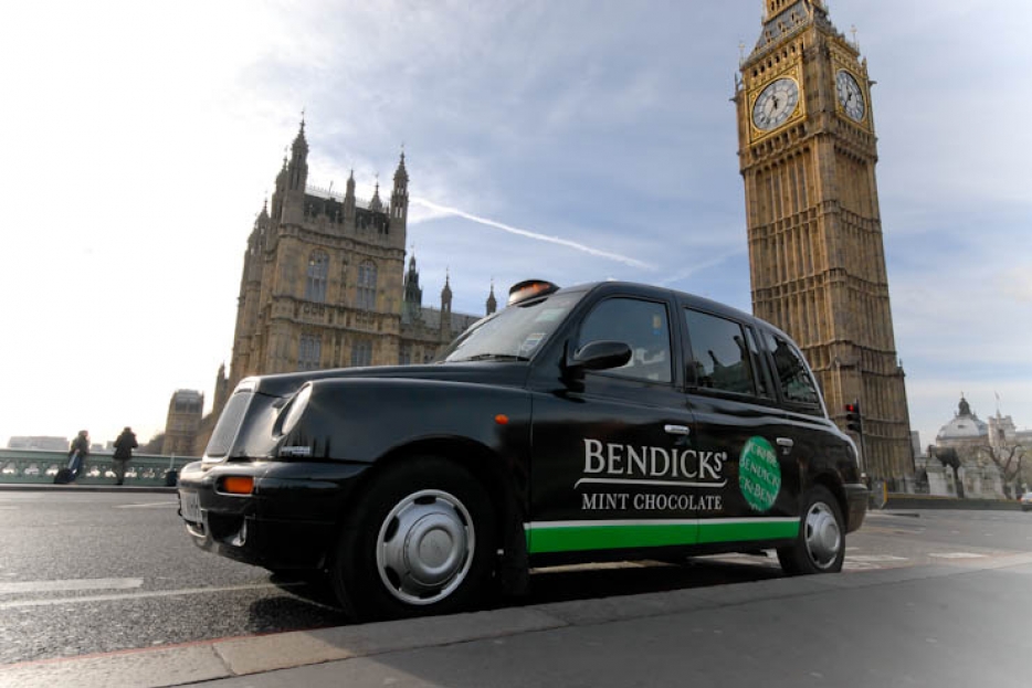 2013 Ubiquitous taxi advertising campaign for Bendicks - Wonderfully Intense
