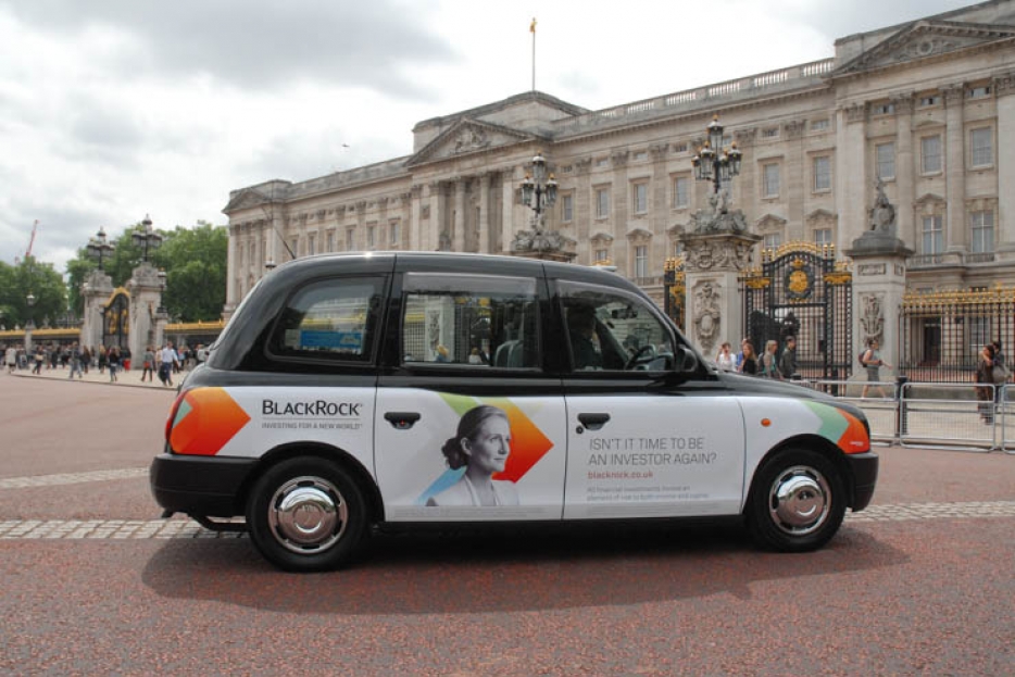 2013 Ubiquitous taxi advertising campaign for Blackrock  - Isn&#039;t It Time To Be An Investor Again?