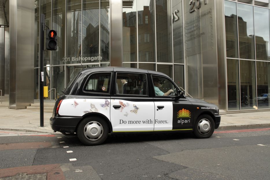 2009 Ubiquitous taxi advertising campaign for Alpari - Do more with Forex