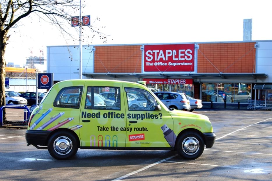 2007 Ubiquitous taxi advertising campaign for Staples - Take the Easy Route