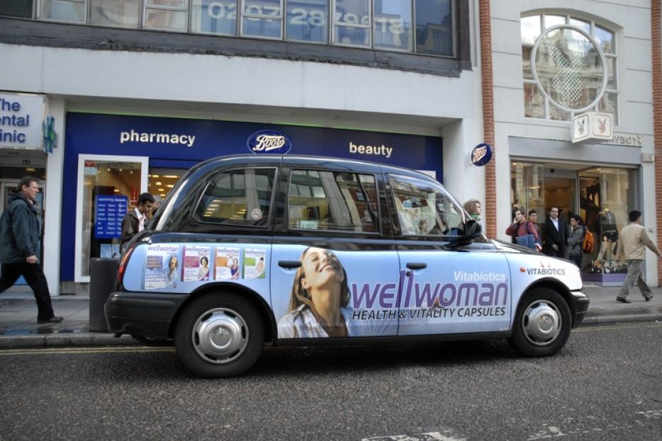 2009 Ubiquitous taxi advertising campaign for Vitabiotics - Health &amp; Vitality capsules
