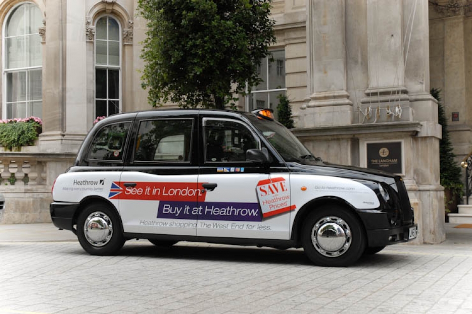 2011 Ubiquitous taxi advertising campaign for BAA - See It In London, Buy It At Heathrow