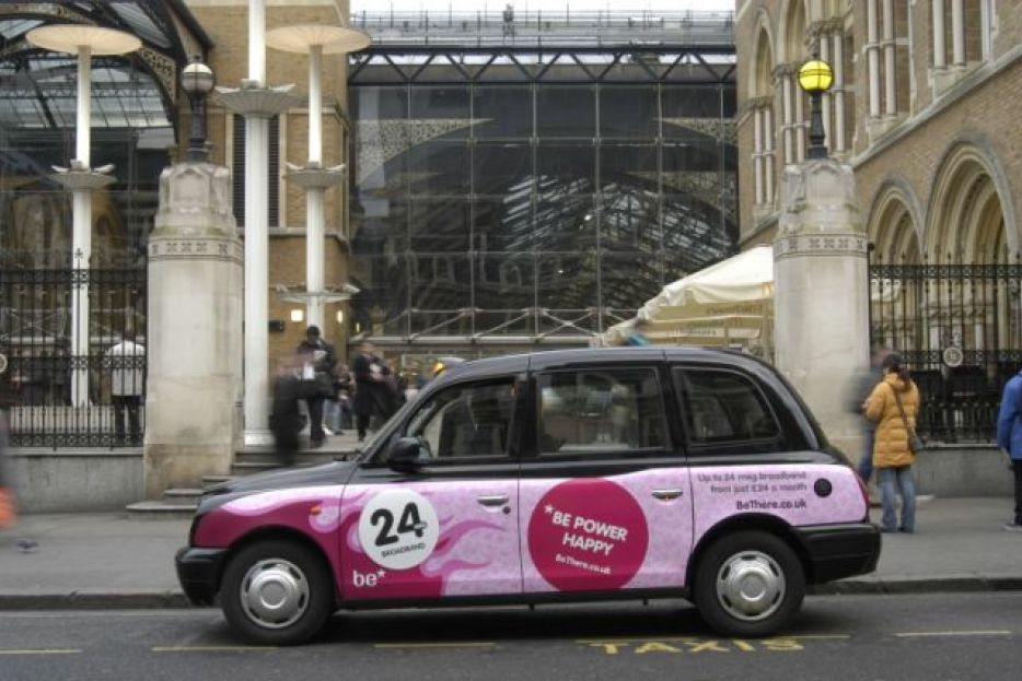 2005 Ubiquitous taxi advertising campaign for BE - BE Power Happy