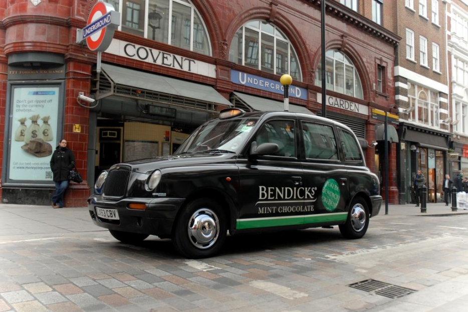 2012 Ubiquitous taxi advertising campaign for Bendicks - Wonderfully Intense