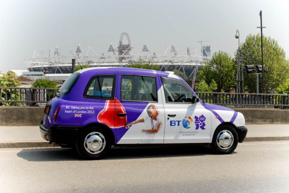 2012 Ubiquitous taxi advertising campaign for BT - Taking You to the Heart of London 2012