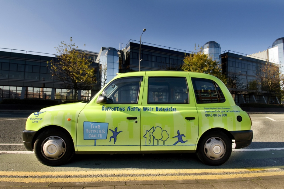 2009 Ubiquitous taxi advertising campaign for Business Link - Supporting North West Businesses