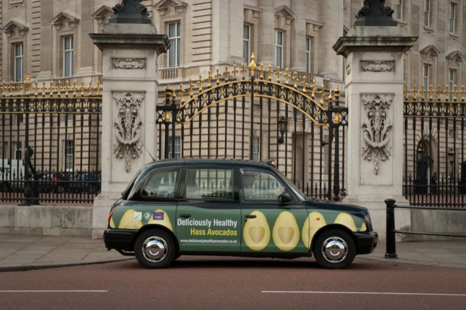2009 Ubiquitous taxi advertising campaign for Chilean Hass Avocados - Deliciously Healthy Hass Avocados