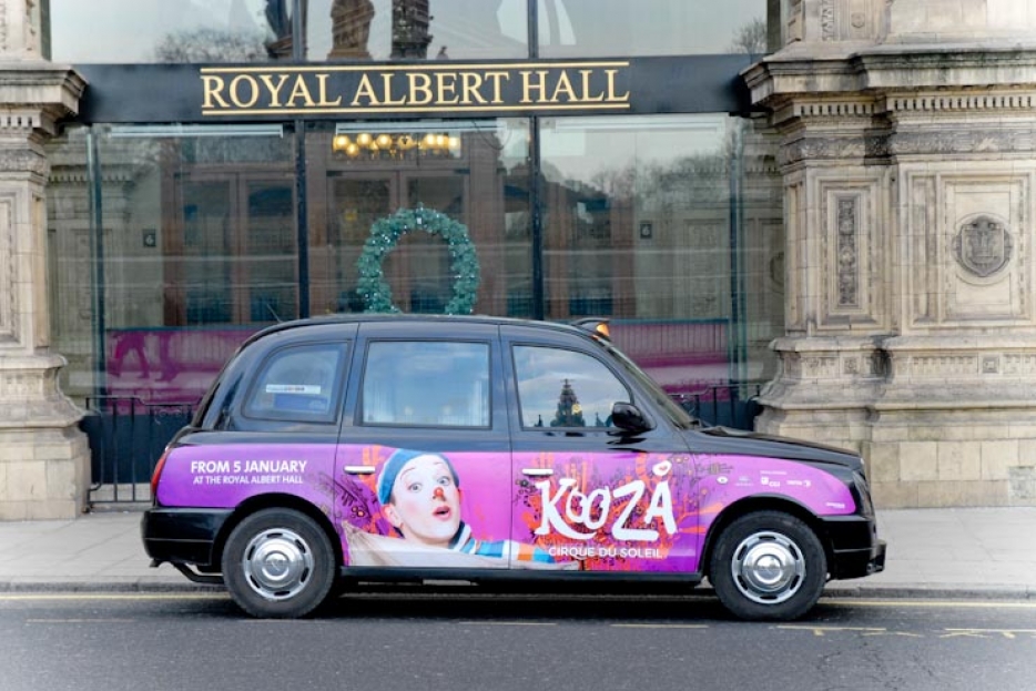 2012 Ubiquitous taxi advertising campaign for Cirque Du Soleil - Kooza