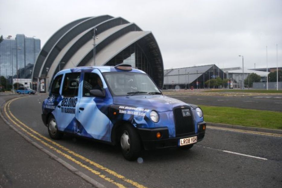 2010 Ubiquitous taxi advertising campaign for Scottish Rugby - Glasgow Warriors