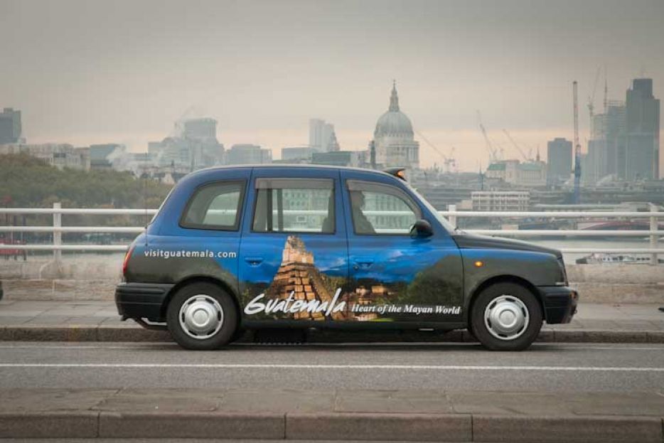 2009 Ubiquitous taxi advertising campaign for Guatemala - Guatemala Heart Of The Mayan World