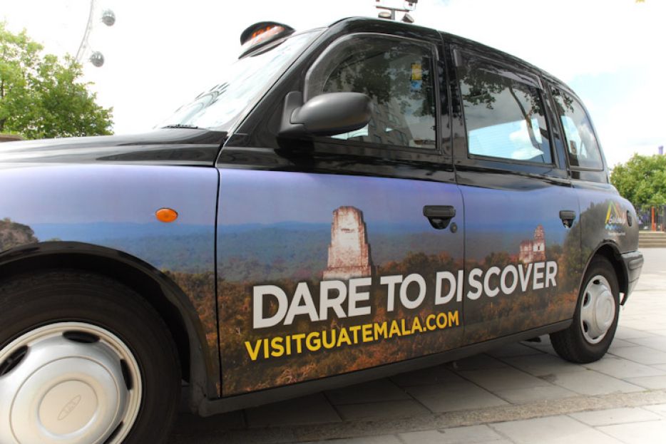 2011 Ubiquitous taxi advertising campaign for Guatemala - Dare to Discover