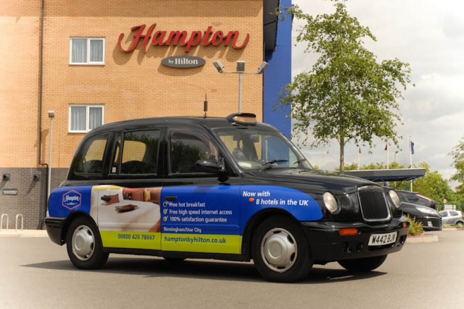 2011 Ubiquitous taxi advertising campaign for Hampton By Hilton - hamptonbyhilton.co.uk