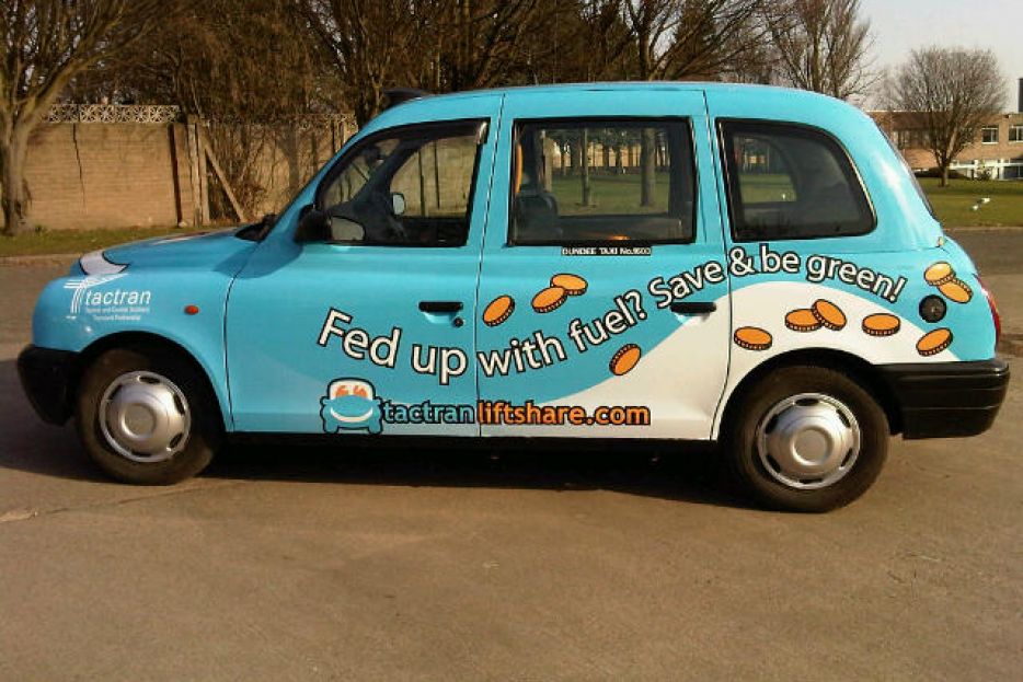 2011 Ubiquitous taxi advertising campaign for Tactran - Start Saving-Start Car Sharing