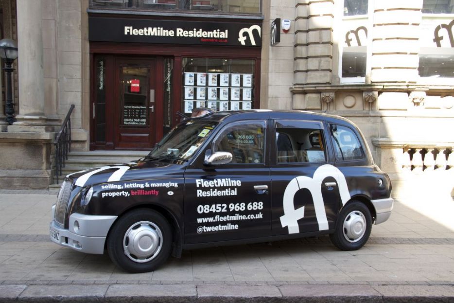 2012 Ubiquitous taxi advertising campaign for Fleet Milne Residential - Fleet Milne Residential